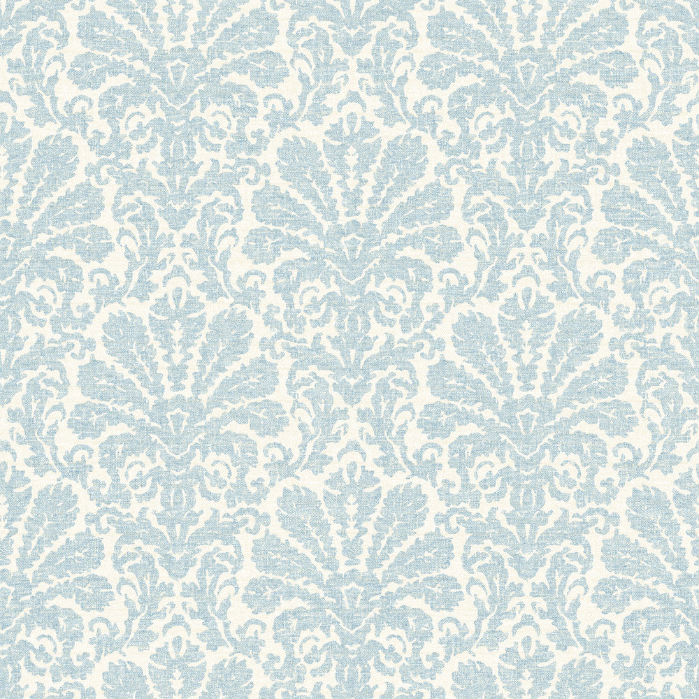 Seascape Blue Damask Wallpaper by Chesapeake Sand Dollar Covers about 56.4 square feet 20.5-in by 33-ft long roll Prepasted 20.5 - Fabric Carolina -