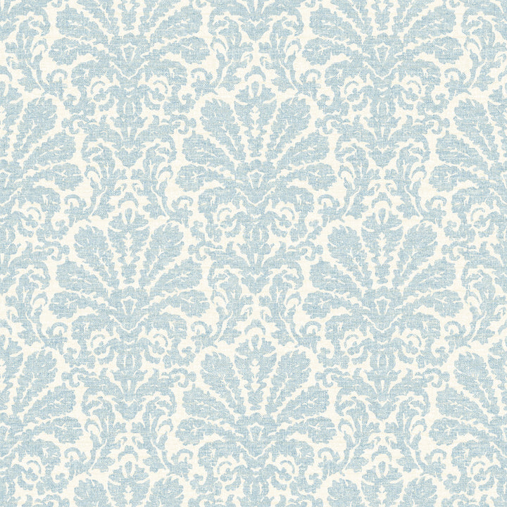 Seascape Blue Damask Wallpaper by Chesapeake Sand Dollar Covers about 56.4 square feet 20.5-in by 33-ft long roll Prepasted 20.5 - Fabric Carolina -