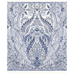 Jaipur Paisley Damas Blue Wall Mural by York Wallcoverings