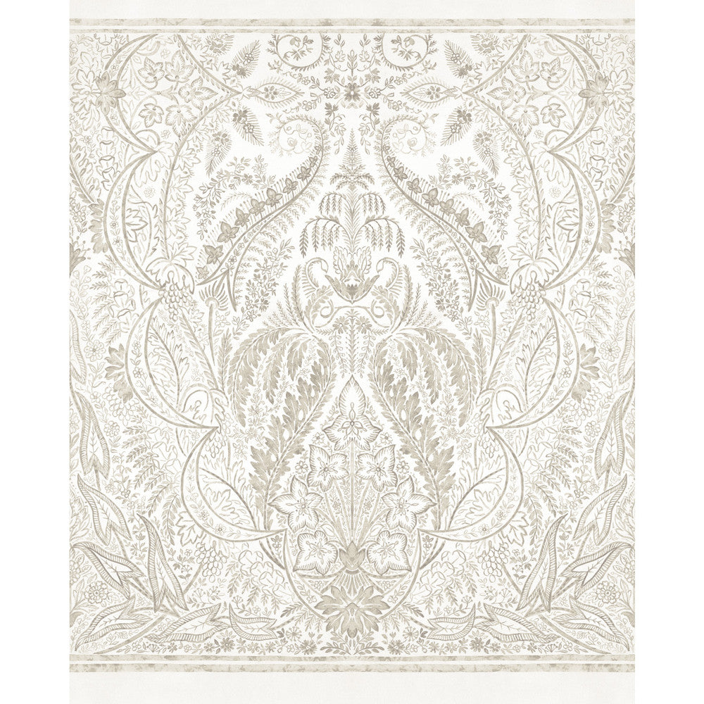 Jaipur Paisley Damas Wall Mural by York Wallcoverings Damask Resource Library Measures 9-ft wide by 12-ft tall when assembled Washable and strippable Prepasted 0 - Fabric Carolina -