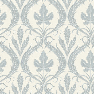 Adirondack Damask Blue & Beige Wallpaper by York Wallcoverings