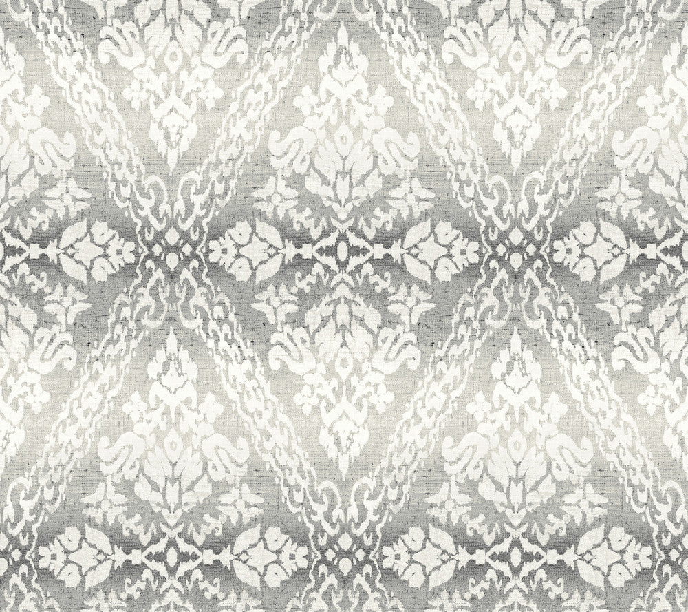 Tudor Diamond Damask Black Wallpaper by York Wallcoverings Damask Resource Library Covers about 60.8 square feet 27-in by 27-ft long roll Prepasted 24 - Fabric Carolina -
