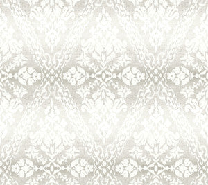 Tudor Diamond Damask Grey Wallpaper by York Wallcoverings