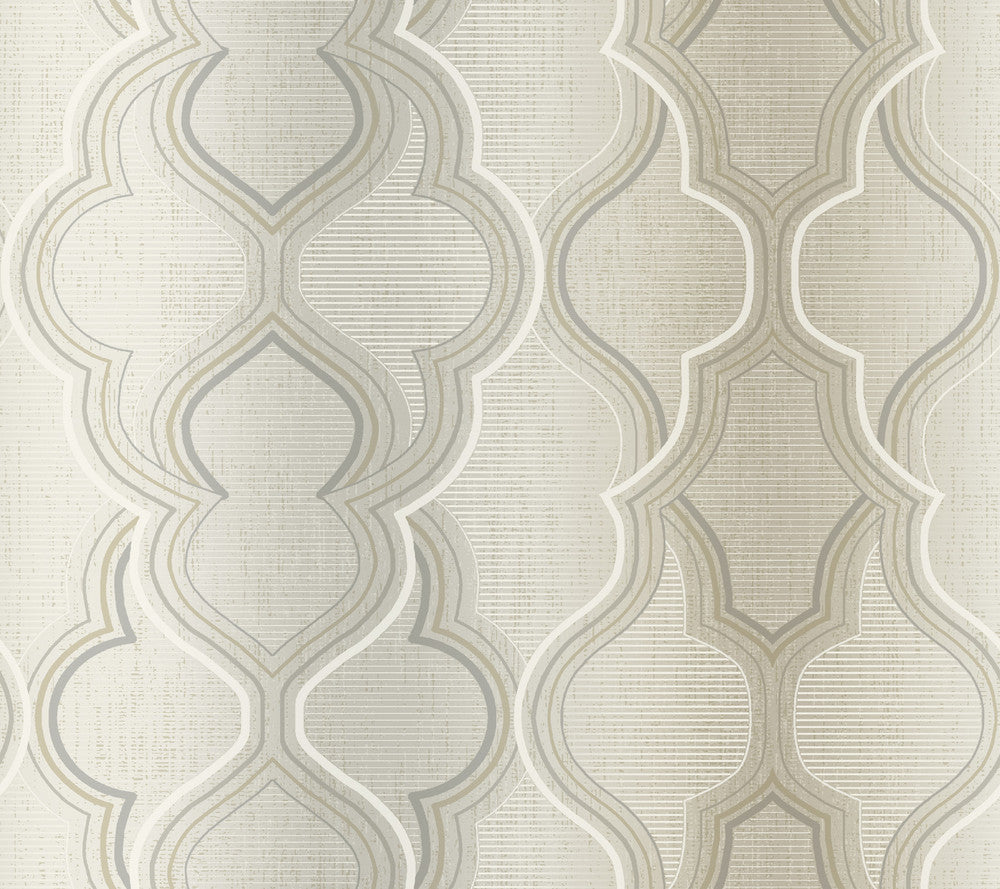 Modern Ombre Damask Beige Wallpaper by York Wallcoverings Damask Resource Library Covers about 60.8 square feet 27-in by 27-ft long roll Prepasted 24 - Fabric Carolina -