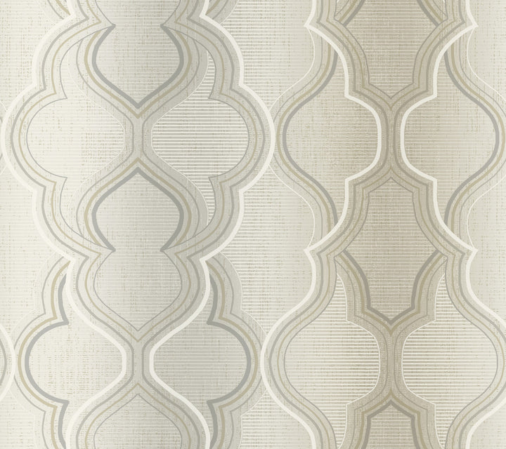 Modern Ombre Damask Beige Wallpaper by York Wallcoverings Damask Resource Library Covers about 60.8 square feet 27-in by 27-ft long roll Prepasted 24 - Fabric Carolina -