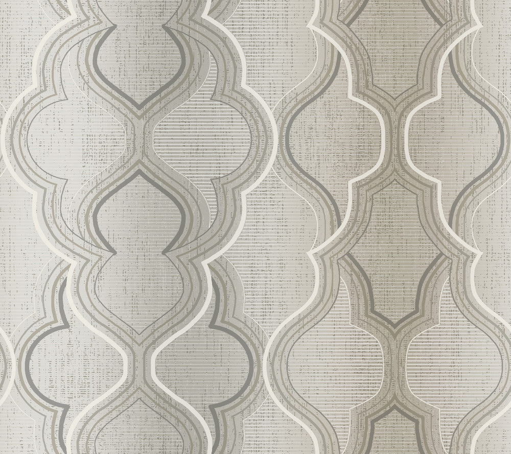 Ombre Damask Neutral Wallpaper by York Wallcoverings Damask Resource Library Covers about 60.8 square feet 27-in by 27-ft long roll Prepasted 24 - Fabric Carolina -