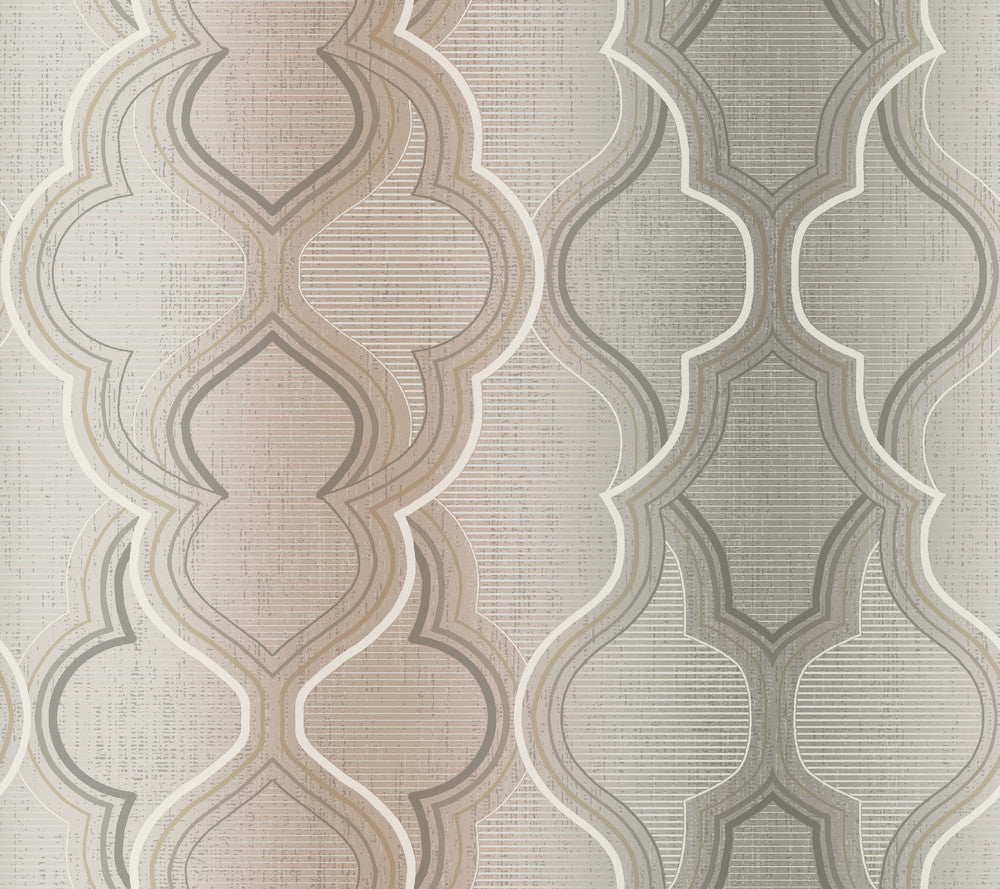 Modern Ombre Damask Brown Wallpaper by York Wallcoverings Damask Resource Library Covers about 60.8 square feet 27-in by 27-ft long roll Prepasted 24 - Fabric Carolina -