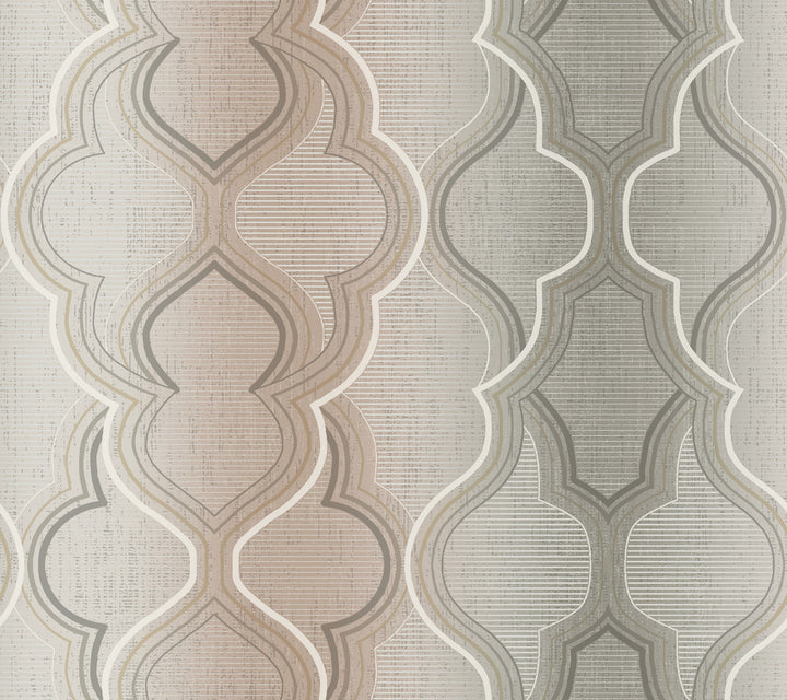 Modern Ombre Damask Brown Wallpaper by York Wallcoverings Damask Resource Library Covers about 60.8 square feet 27-in by 27-ft long roll Prepasted 24 - Fabric Carolina -