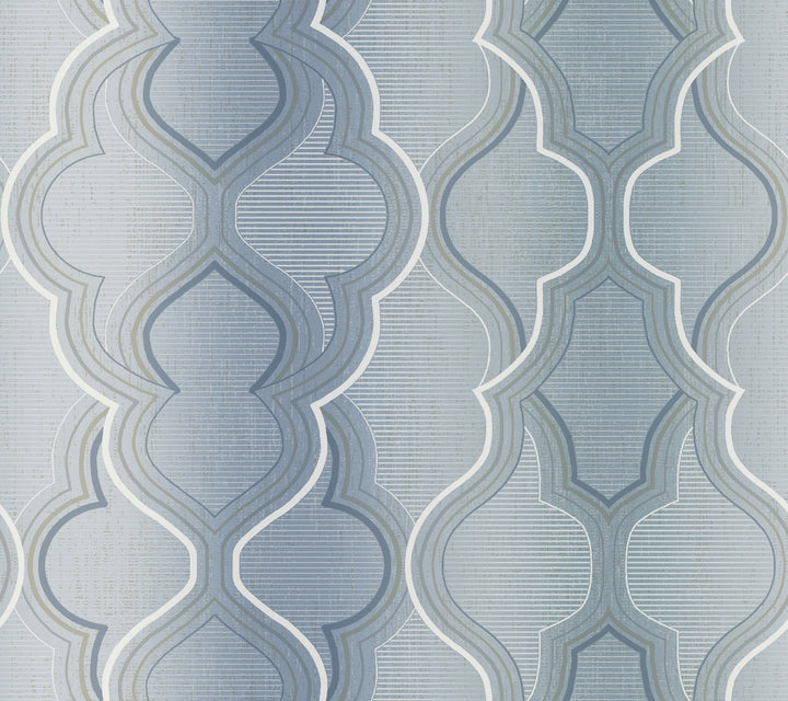 Modern Ombre Damask Blue Wallpaper by York Wallcoverings Damask Resource Library Covers about 60.8 square feet 27-in by 27-ft long roll Prepasted 24 - Fabric Carolina -