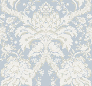 French Artichoke Dam Blue Wallpaper by York Wallcoverings