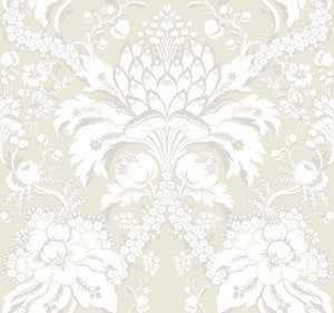 Artichoke Dam Beige & Gold Wallpaper by York Wallcoverings