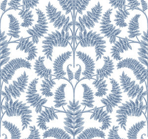Royal Fern Damask Blue Wallpaper by York Wallcoverings