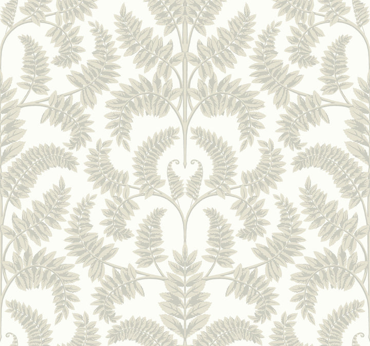 Royal Fern Damask Beige Wallpaper by Inspired by Color Beige & Neutrals Covers about 60.8 square feet 27-in by 27-ft long roll Prepasted 25.25 - Fabric Carolina -