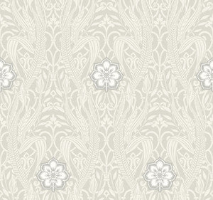 Gatsby Damask Grey Wallpaper by York Wallcoverings