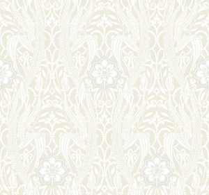 Gatsby Damask Beige Wallpaper by York Wallcoverings