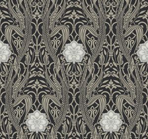 Gatsby Damask Black Wallpaper by York Wallcoverings