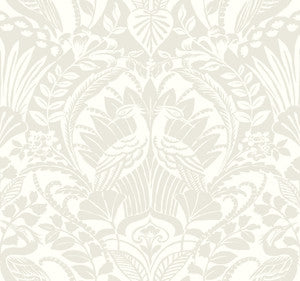 Egret Damask Taupe Wallpaper by York Wallcoverings