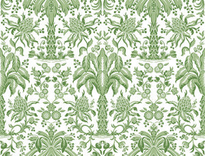 Palmetto Palm Damask Green Wallpaper by York Wallcoverings