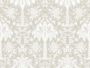 Palmetto Palm Damask Beige Wallpaper by York Wallcoverings