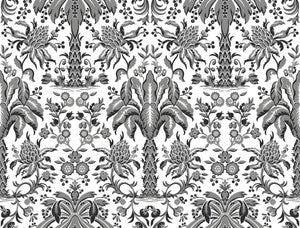 Palmetto Palm Damask Black Wallpaper by York Wallcoverings