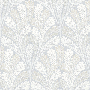 Shell Damask Blue Wallpaper by York Wallcoverings