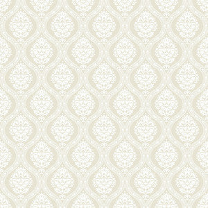 Petite Ogee Beige Wallpaper by York Wallcoverings