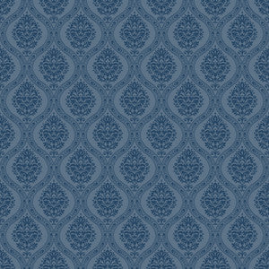 Petite Ogee Navy Wallpaper by Inspired by Color