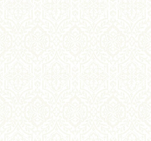 Catherdral Damask White Wallpaper by Inspired by Color