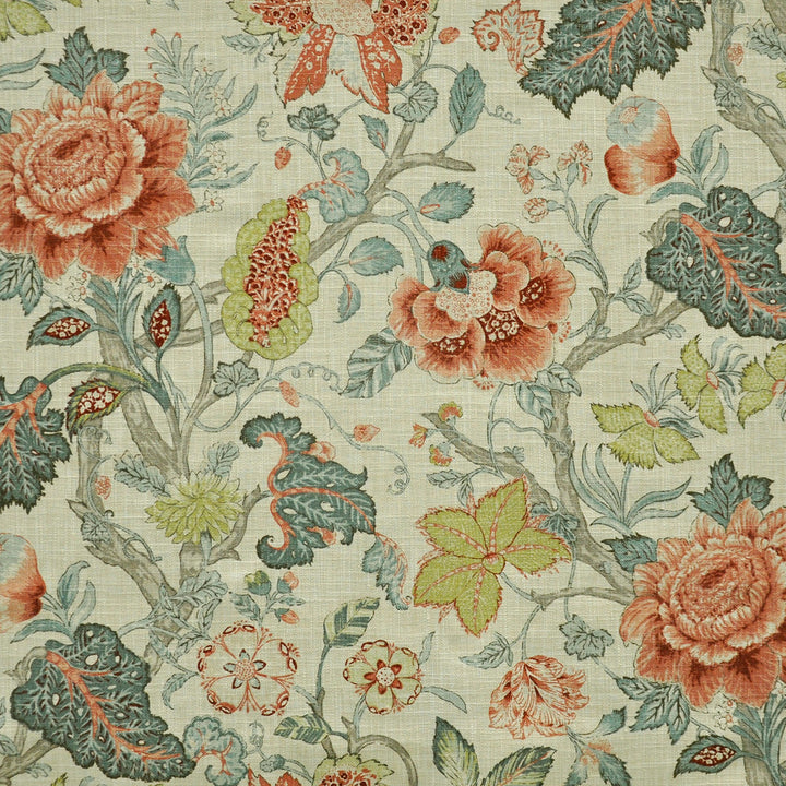 Della Flora # 522 Flora by Maxwell Fabric PRINT GALLERY 100% POLYESTER INDIA V-36"H-27" HALF DROP 54" - Fabric Carolina -