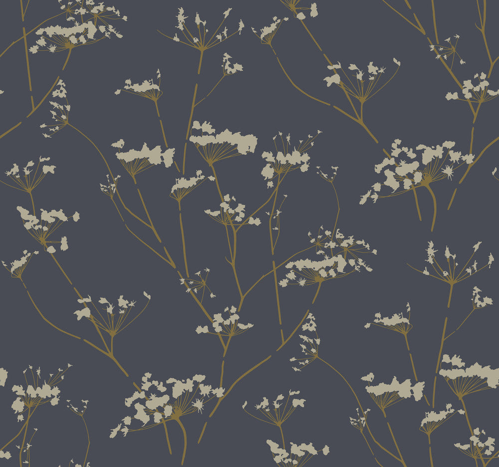 Enchanted Blue Wallpaper by Candice Olson Candice Olson Botanical Dreams Covers about 60.8 square feet 27-in by 27-ft long roll Unpasted 25.25 - Fabric Carolina -