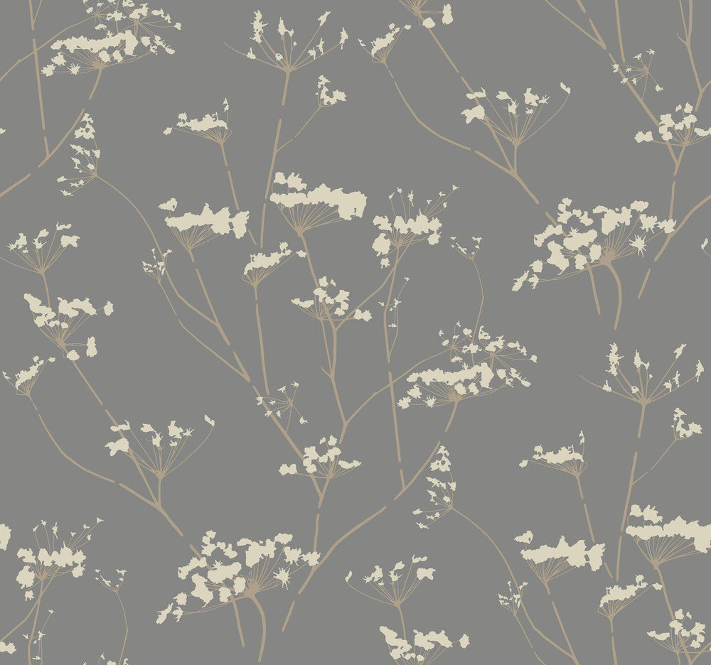 Enchanted Silver Wallpaper by Candice Olson Candice Olson Botanical Dreams Covers about 60.8 square feet 27-in by 27-ft long roll Unpasted 25.25 - Fabric Carolina -