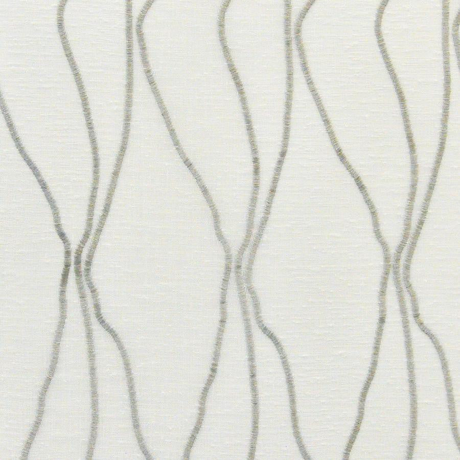 Delos # 511 Concrete by Maxwell Fabric Sheer Paths 100% POLYESTER TURKEY V-17.75" H-4.25" 118" EMB. WIDTH 110" - Fabric Carolina -