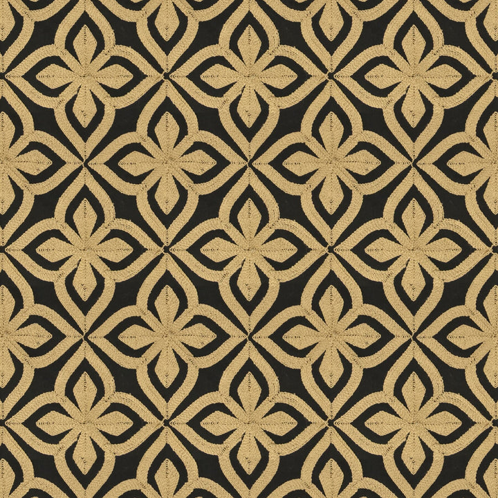 Dogon 3 Black/Camel by Stout Fabric African Expedition 70% Polyester 30% Cotton Polyester Embroidery INDIA FLAME RETARDANT-U.F.A.C. CLASS 1 (OR A) CATB 117-2013 WYZENBEEK 51 000 DOUBLE RUB WEAR TEST (HEAVY DUTY) Horizontal: 9.5 and Vertical: 9 54 in - Fabric Carolina -