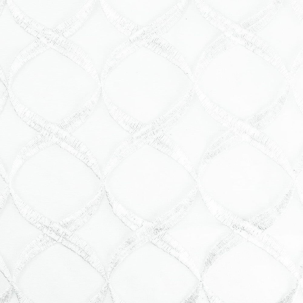 Dothan 2 White by Stout Fabric COLOR MY WINDOW FROST/ALABASTER 100%POL %PEMB INDIA Horizontal: 12 and Vertical: 9.375 52 in - Fabric Carolina -