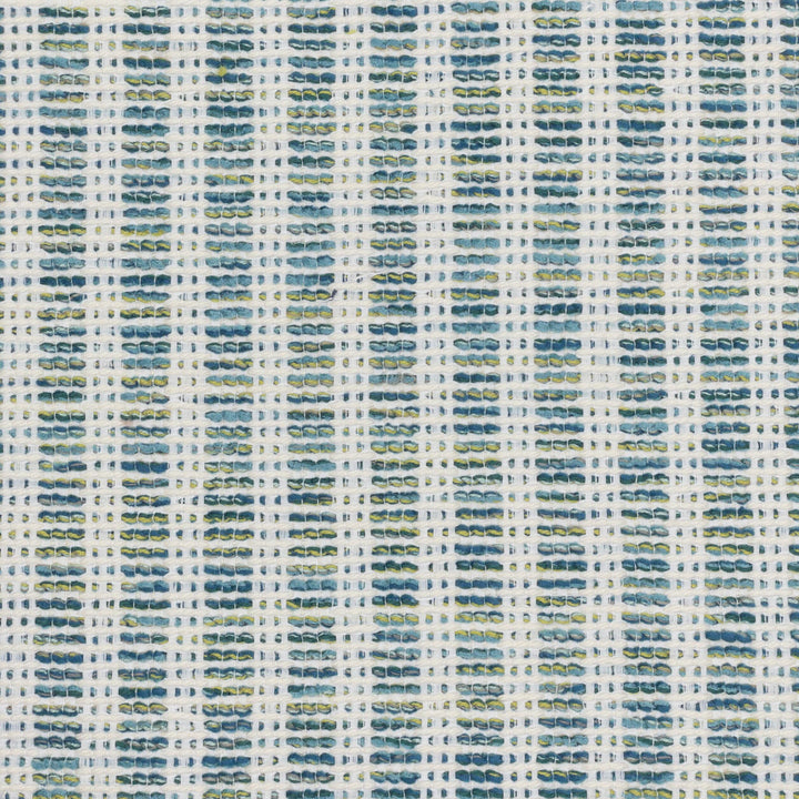 Downhome 1 Turquoise by Stout Fabric COMFORTABLE LIVING BAHAMA/CARIBBEAN 41%POL 39%COT 20%SVI USA Horizontal: 0.750 and Vertical: 0.125 54.5 in - Fabric Carolina -