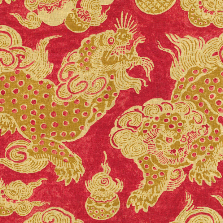 DRAGONS 46J6931 by JF Designer Fabric Windsong Book 100% Linen China  Horizontal: 27 and Vertical: 25.25 55  - Swanky Fabrics -