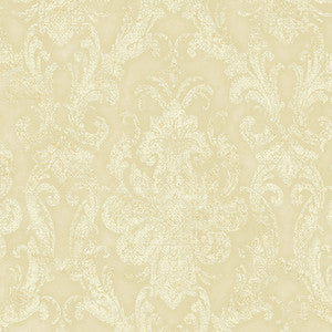 Faded Wheat Damask Wallpaper by Lucky Day