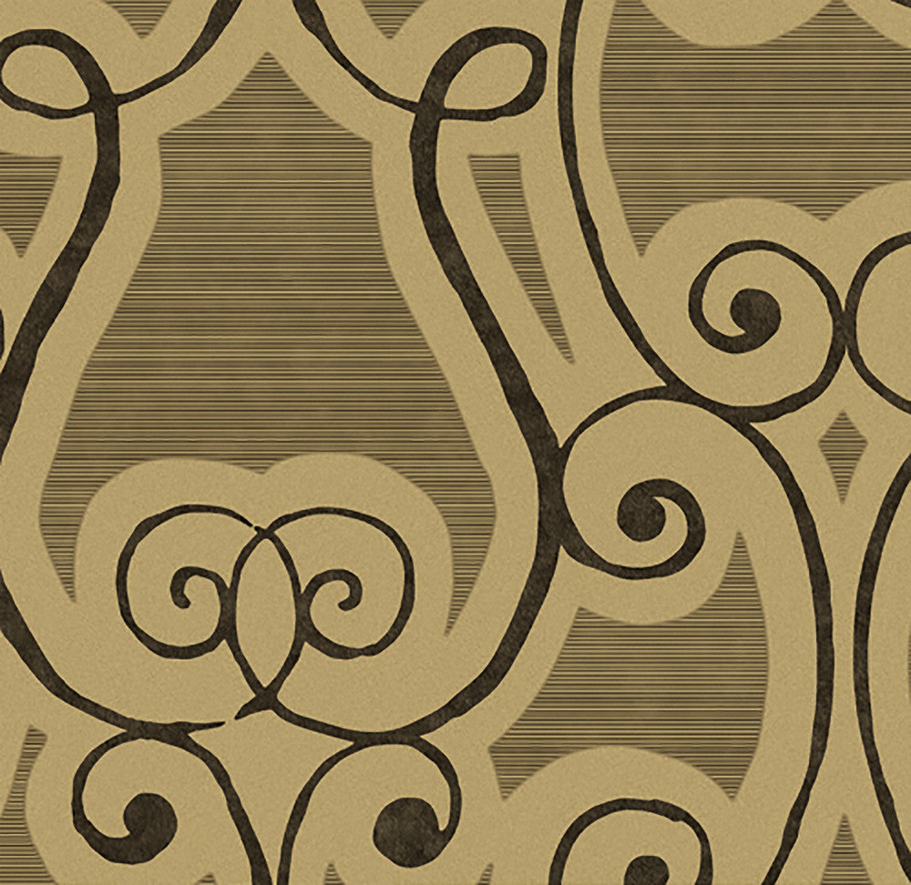 Harmony Brown Damask Wallpaper by Lucky Day Super Value Program Covers about 56.4 square feet 20.5-in by 33-ft long roll Prepasted 20.5 - Fabric Carolina -