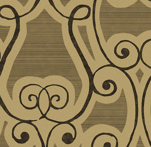 Harmony Brown Damask Wallpaper by Lucky Day