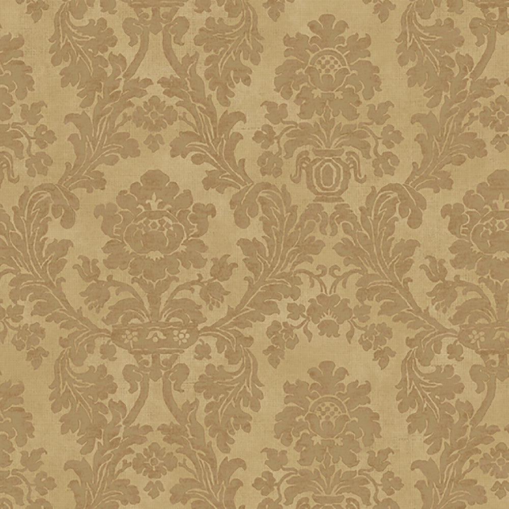 Medford Light Brown Damask Wallpaper by Lucky Day Super Value Program Covers about 56.4 square feet 20.5-in by 33-ft long roll Prepasted 20.5 - Fabric Carolina -