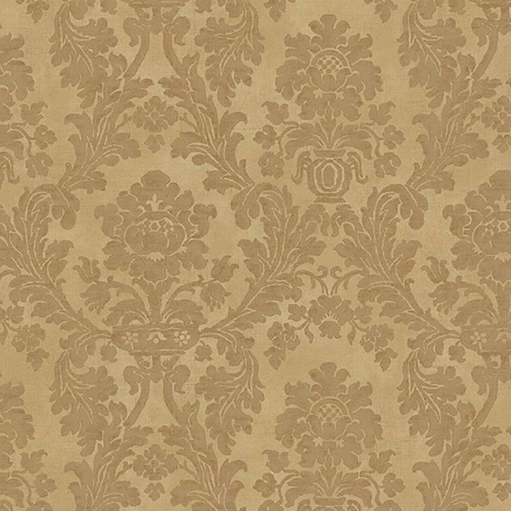 Medford Light Brown Damask Wallpaper by Lucky Day Super Value Program Covers about 56.4 square feet 20.5-in by 33-ft long roll Prepasted 20.5 - Fabric Carolina -