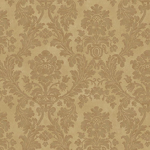 Medford Light Brown Damask Wallpaper by Lucky Day