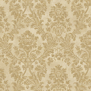 Medford Beige Damask Wallpaper by Lucky Day