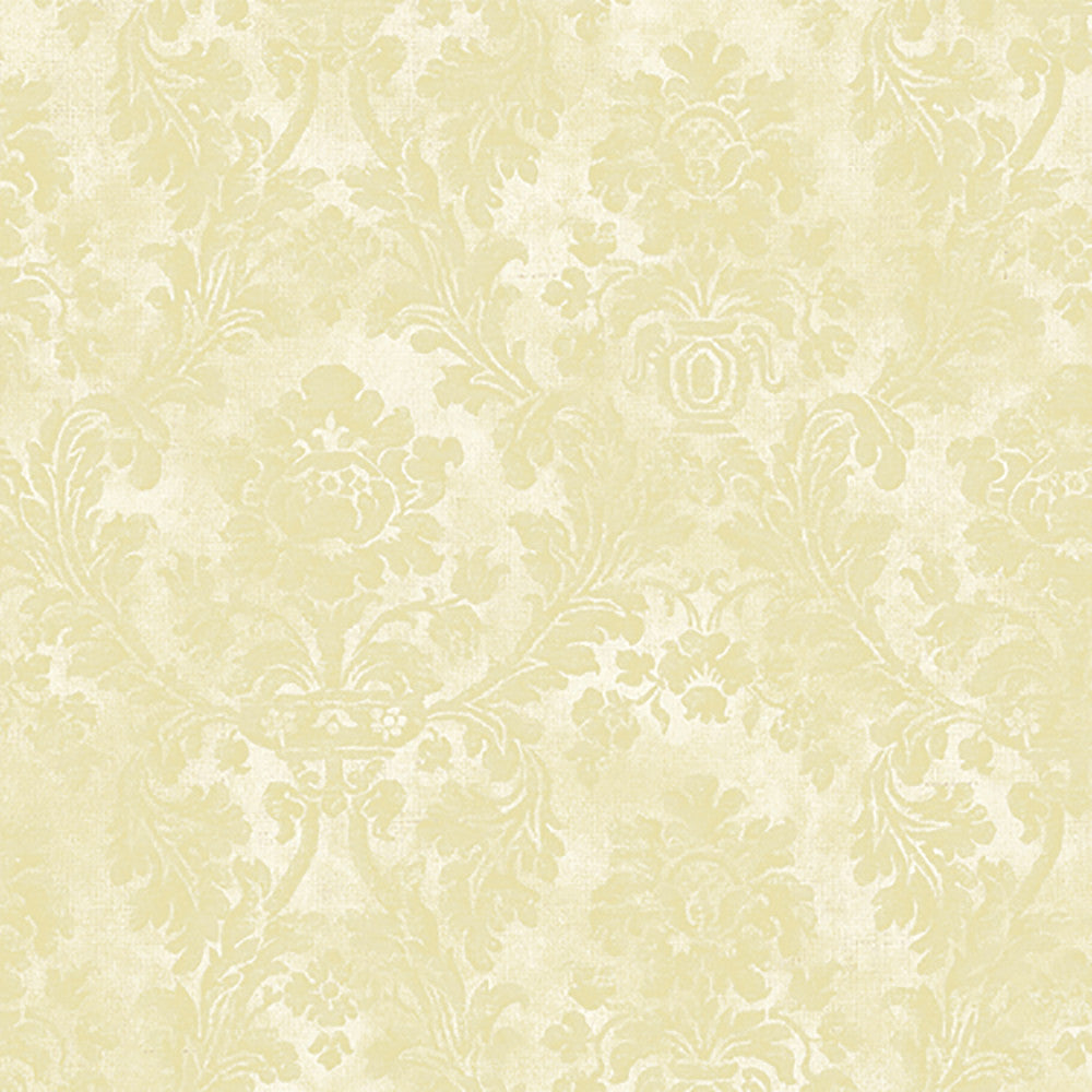 Medford Yellow Damask Wallpaper by Lucky Day Super Value Program Covers about 56.4 square feet 20.5-in by 33-ft long roll Prepasted 20.5 - Fabric Carolina -