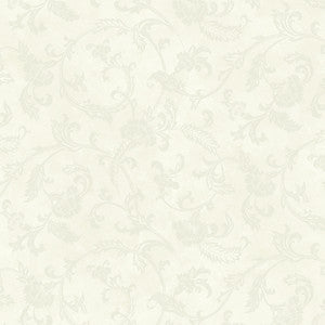 Trento Off White Floral Motif Scroll Wallpaper by Lucky Day