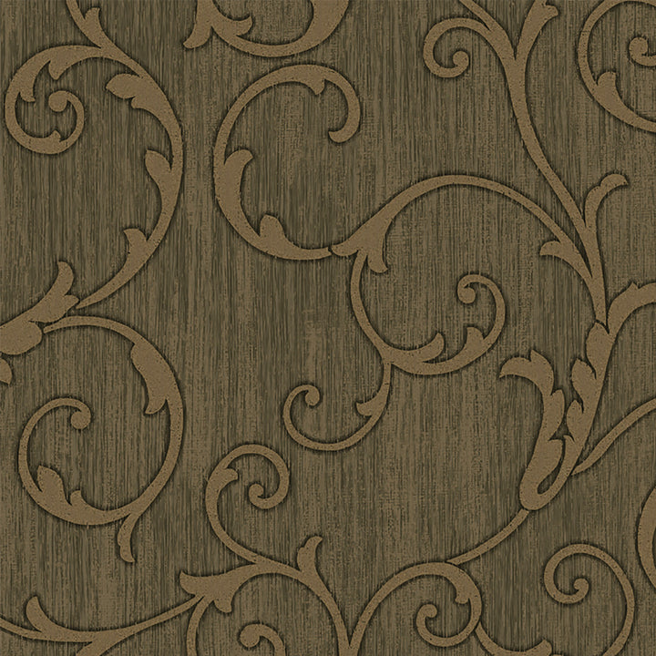 Stitched Cafe Scroll Wallpaper by Lucky Day Super Value Program Covers about 56.4 square feet 20.5-in by 33-ft long roll Prepasted 20.5 - Fabric Carolina -
