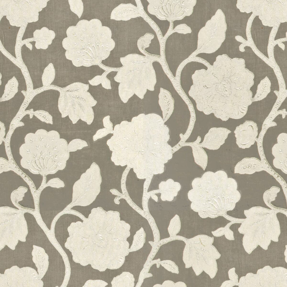 Dryden 4 Agate by Stout Fabric Rainbow Library Silver/Smoke 100% Linen Embroidery INDIA MARTINDALE WEAR TEST (LIGHT DUTY) Horizontal: 25.75 and Vertical: 31.125 51.5 in - Fabric Carolina -