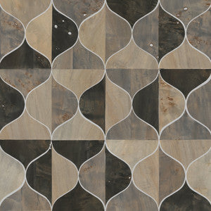 Burlwood Ogee Black & Taupe Wallpaper by Candice Olson