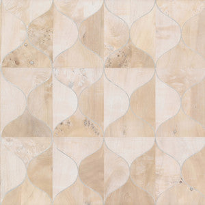 Burlwood Ogee White Wallpaper by Candice Olson