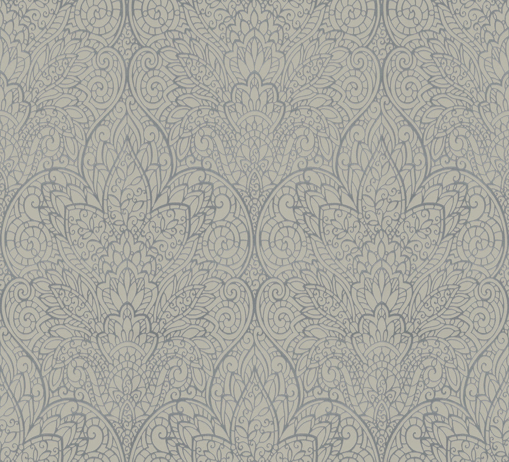 Paradise Dark Taupe & Silver Wallpaper by Candice Olson Candice Olson After 8 Covers about 56.9 square feet 20.8-in by 32.8-ft long roll Unpasted 25.25 - Fabric Carolina -